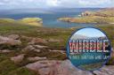 A view from the north of Muckle Roe, Shetland, and the logo of the Wirdle game
