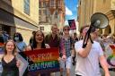 Edinburgh University Young Greens at a pride march with councillors Jule Bandel and Ben Parker