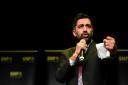 SNP leadership candidate Humza Yousaf taking part in the SNP leadership hustings at the Town Hall in Johnstone, Scotland. Picture date: Wednesday March 8, 2023. PA Photo. See PA story POLITICS SNP. Photo credit should read: Andy Buchanan/PA Wire.