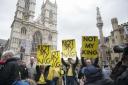 Anti-monarchy protesters targeted a Commonwealth Day service in Westminster
