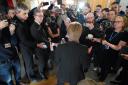The former first minister addressed reporters on Tuesday afternoon
