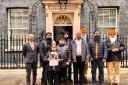 The family of Jagtar Singh Johal outside Downing Street