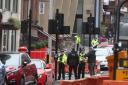 Police at the scene in West George Street, Glasgow, where a man was shot by an armed officers after another police officer was injured during an attack on Friday. PA Photo. Picture date: Sunday June 28, 2020. See PA story POLICE WestGeorgeSt. Photo