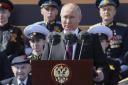 Russian President Vladimir Putin delivers his speech during the Victory Day military parade marking the 78th anniversary of the end of World War II in Red square in Moscow, Russia