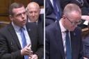 Douglas Ross and John Lamont could be seen wearing blue flowers in the House of Commons