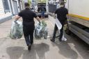 Police officers following a cannabis raid in Scotland