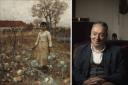 (L-R) 1883 painting by James Guthrie, and poet Jim Carruth