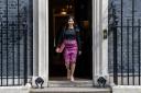Britain's Home Secretary, Suella Braverman, leaves after attending a weekly meeting of Cabinet ministers at 10, Downing Street