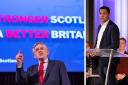 Gordon Brown and Anas Sarwar speaking at the Our Scottish Future rally in Edinburgh