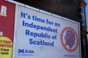 Alba Party billboard in Greenock is smeared with 'excrement'