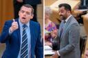 Douglas Ross and Humza Yousaf clashed over ferries at FMQs