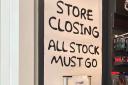 A sign appeared outside the store saying 'all stock must go'