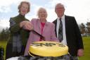Winnie Ewing (centre) with former MSP Bruce Crawford (right) and party member Wilma Murray
