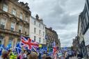 A group of five Unionist counter protesters turned up at the march in Stirling to demonstrate against independence