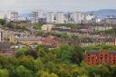 A view of Glasgow from the 21st floor of the tower block earmarked for demolition at 151 Wyndford Road, Maryhill