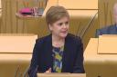 Former first minister Nicola Sturgeon speaking in the Scottish Parliament for the first time since her resignation