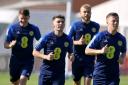 Scotland's Billy Gilmour during a training session at Lesser Hampden, Glasgow ahead of their game against Cyprus
