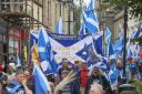 People marched through Falkirk in favour of Scottish independence