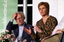 Nicola Sturgeon with Henry McLeish at a Wigtown Book Festival event