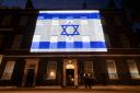 The Israeli flag is projected onto 10 Downing Street in an image shared by Rishi Sunak