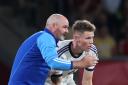 Scotland manager Steve Clarke speaks to Scott McTominay on the touchline during the Euro qualifier against Spain