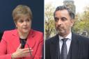 Former first minister Nicola Sturgeon (left) and Aamer Anwar, the lead solicitor for the Scottish Covid Bereaved