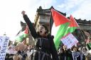 Protesters during a Scottish Palestine Solidarity Campaign demonstration in Edinburgh