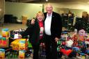 Provost of Fife Jim Leishman, pictured with Sandra Beveridge from Dunfermline Foodbank, was one of many who kindly contributed to the Press Christmas Toy Appeal last year.