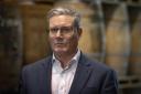 Keir Starmer pictured on a visit to a distillery in Scotland