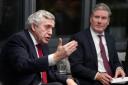 Former prime minister Gordon Brown (left) and Labour Party leader Sir Keir Starmer, who along with Scottish Labour leader Anas Sarwar (not pictured), produced the Commission on the UK's Future report for the party, discuss plans for how a Labour