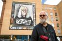 Billy Connolly visiting the mural