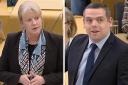 Shona Robison and Douglas Ross clashed over NHS funding at FMQs