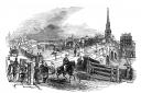 Illustrated view of Ayr in 1844, the birth-place of Robert Burns