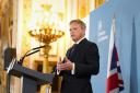 Grant Shapps giving a speech at London's Lancaster House, where he announced that Britain will send 20,000 service personnel to one of Nato's largest military exercises since the Cold War