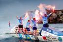 Team Atlantic R2R crosses the finish line in English Harbour, Antigua on Monday