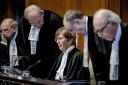 ICJ judges prior to the verdict announcement in the genocide case against Israel