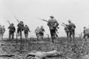 Troops advancing in No Man's Land in the First World War