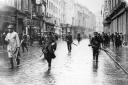 Armed anti-Treaty members of the Irish Republican Army in Grafton Street, Dublin during the Irish Civil War