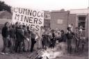 Striking miners in Cumnock in the 80s