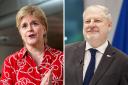 External Affairs Secretary Angus Robertson (right) declined to restate former first minister Nicola Sturgeon's support for a treaty banning nuclear weapons