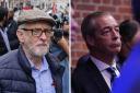 Former Labour leader Jeremy Corbyn (left) and former UKIP leader-turned-GB News host Nigel Farage