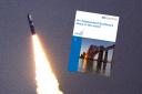 Ministry of Defence image of an unarmed Trident missile being launched, and the front of the new white paper on independence
