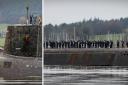 Images of a Vanguard-class submarine returning to Faslane after more than six months on patrol