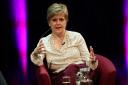 Former first minister Nicola Sturgeon chairing an event at the Aye Write book festival in 2023