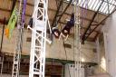 Paula hits the heights during her flying trapeze lesson with Aerial Edge, Glasgow’s Circus School, at The Briggait