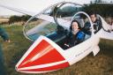 Paula on her final adventure for The National, with Highland Gliding Club