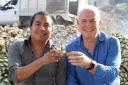 Rick Stein with Carlos Moreno at the Koch Mezcal Distillery in Oaxaca