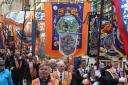 Orange parade through Glasgow
