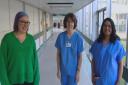 Charge Nurse Liz Williamson, Miss Lindsey Chisholm (Consultant Surgeon) and Dr Radha Sundaram (Consultant Anaesthetist) were three of theatre staff that worked on Thursday.