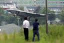 A US F-22 Raptor stealth fighter jet lands as South Korea and the United States conduct the Max Thunder joint military exercise at an air base in Gwangju, South Korea